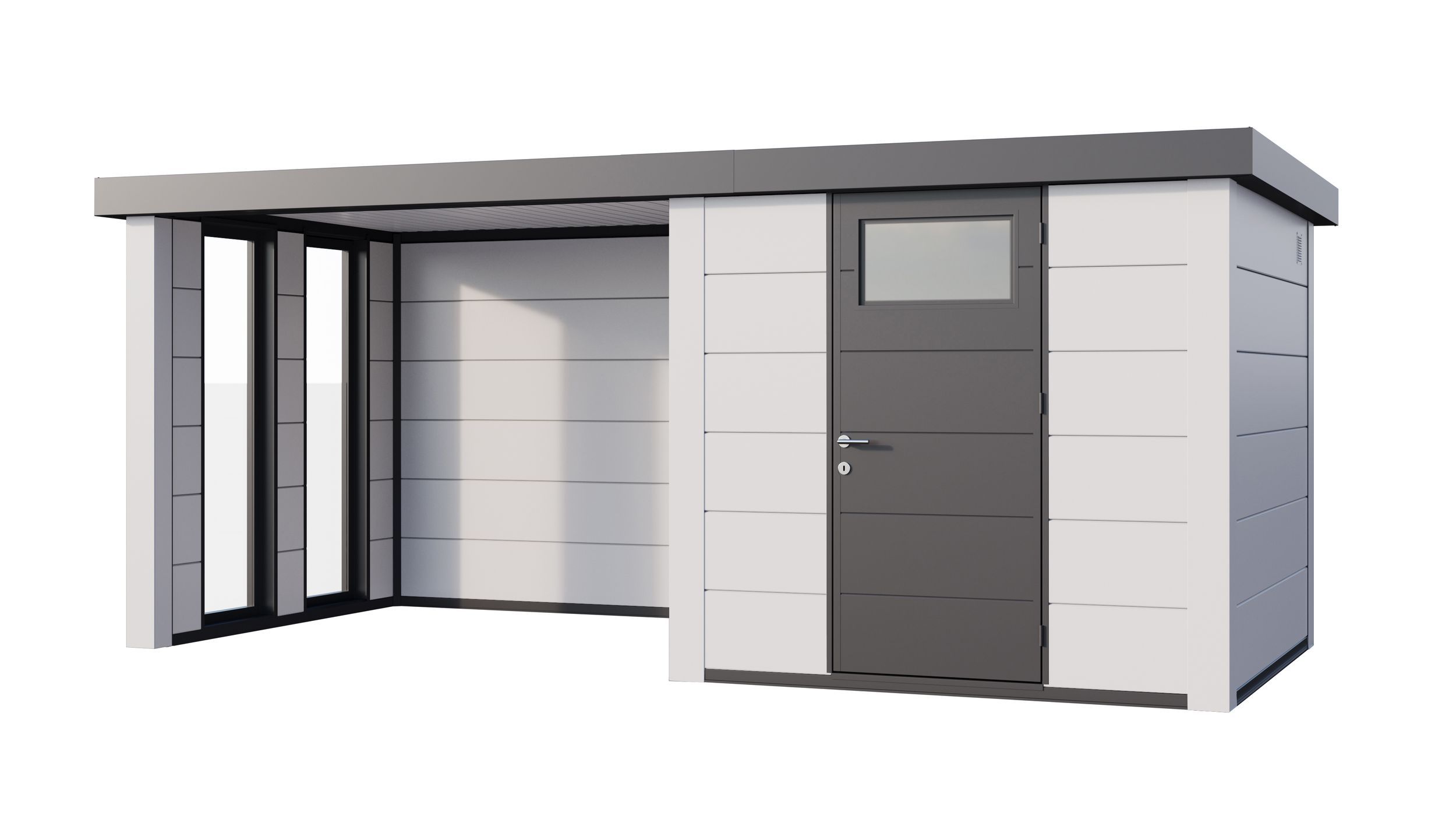 Foto van Telluria Classico 2424 metalen tuinhuis met lounge small links