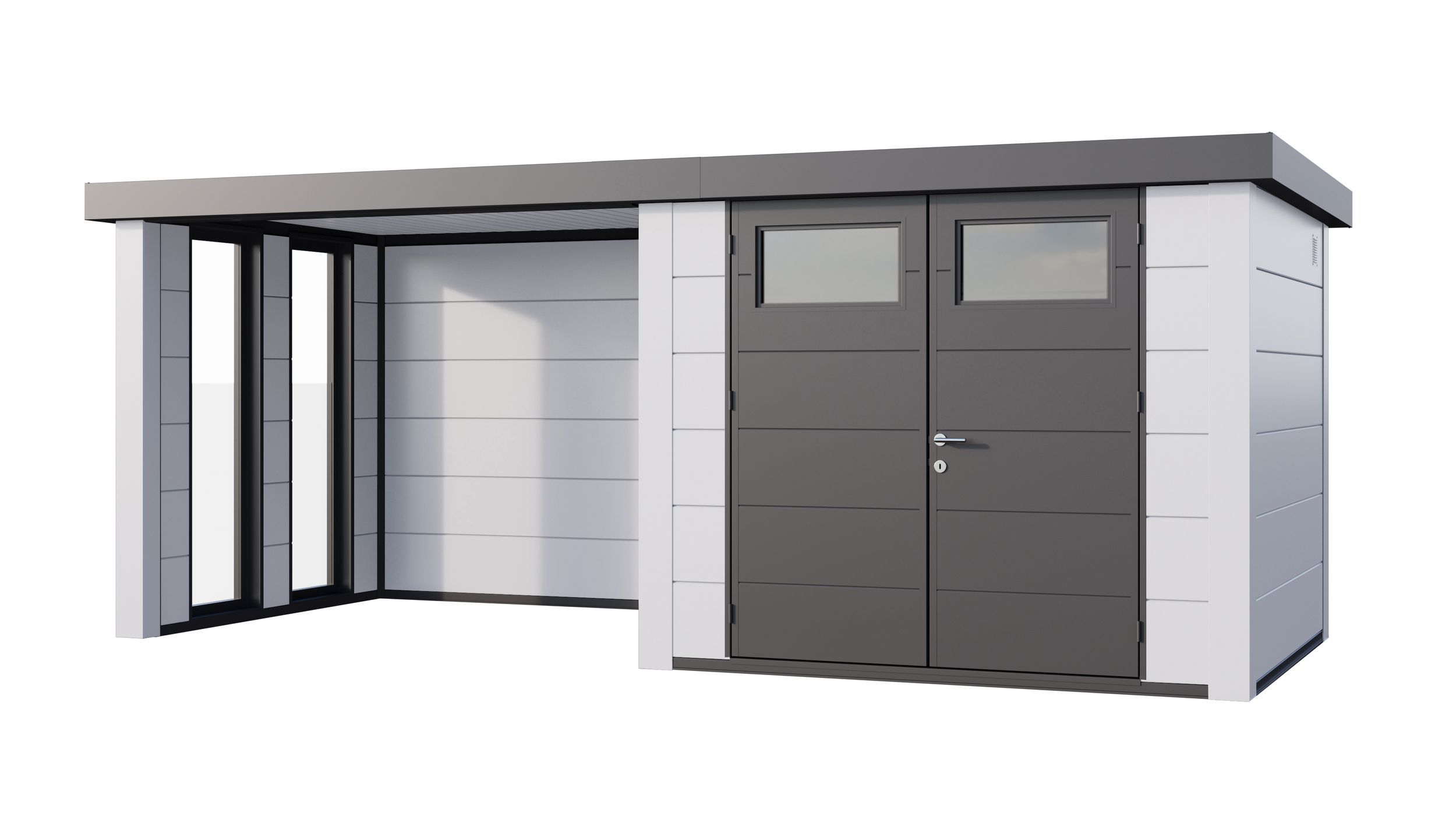 Foto van Telluria Classico 2724 metalen tuinhuis met lounge small links