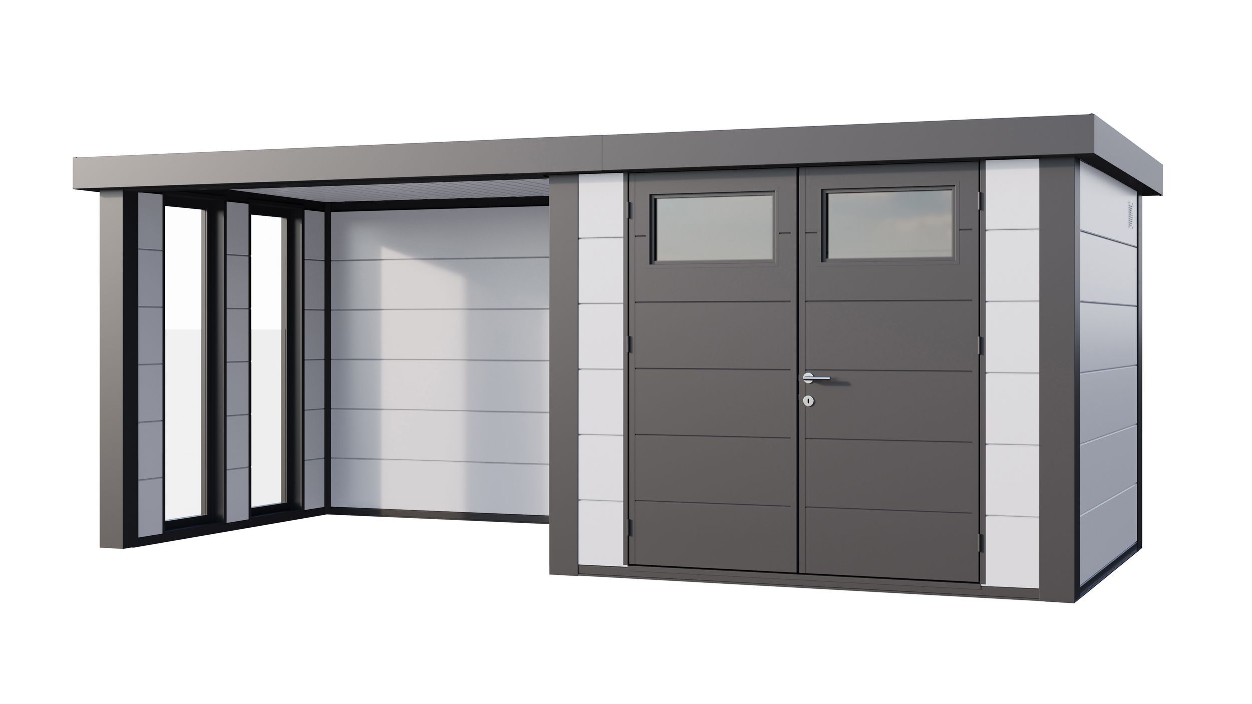 Foto van Telluria Classico 2724 metalen tuinhuis met lounge small links