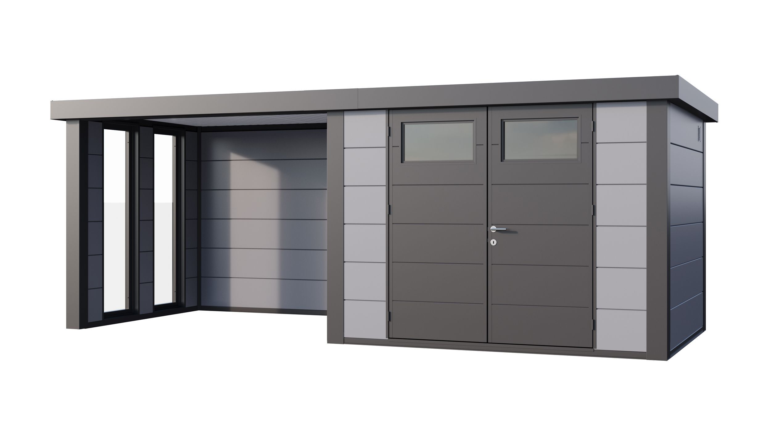 Foto van Telluria Classico 3024 metalen tuinhuis met lounge small links