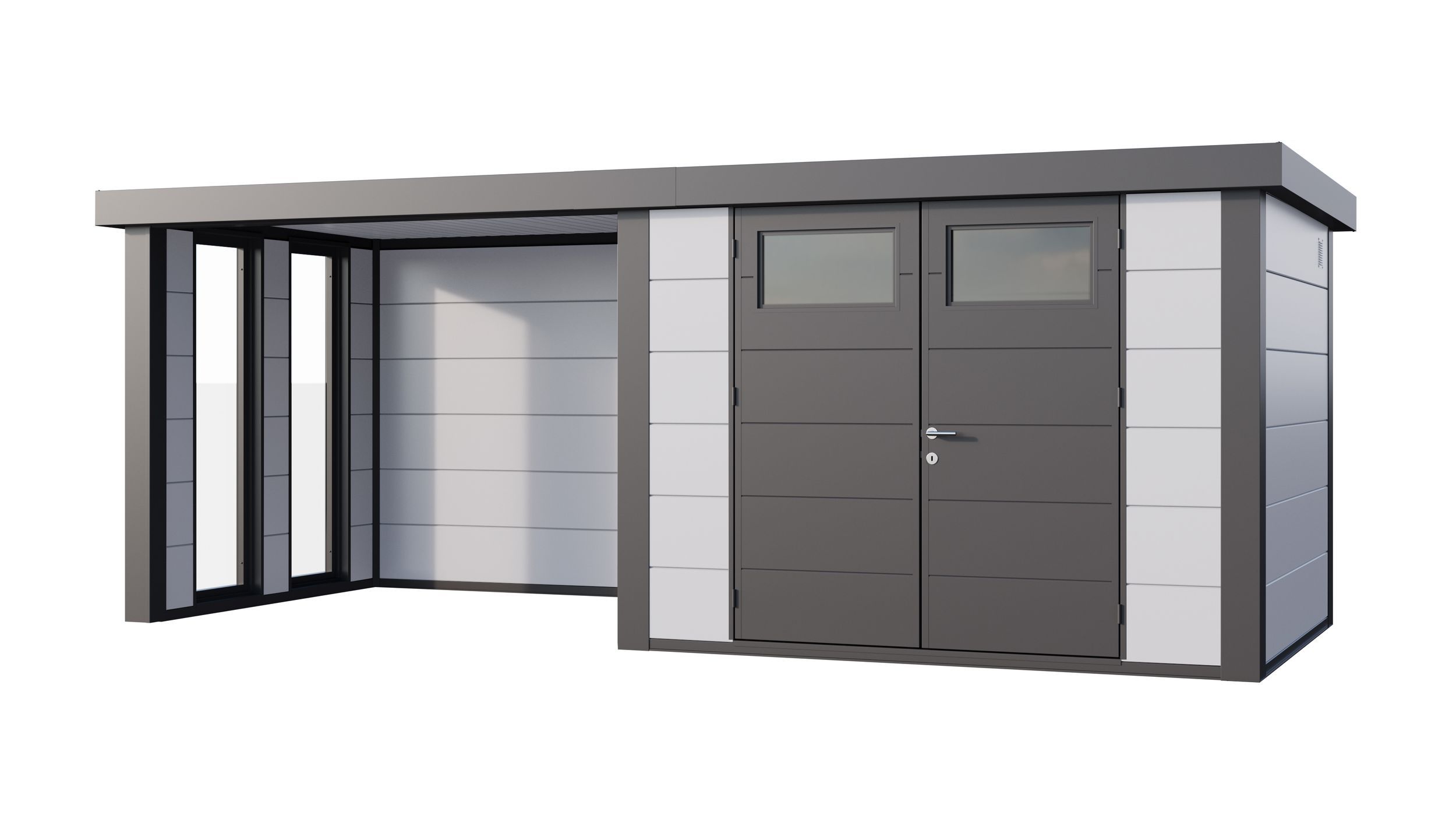 Foto van Telluria Classico 3024 metalen tuinhuis met lounge small links