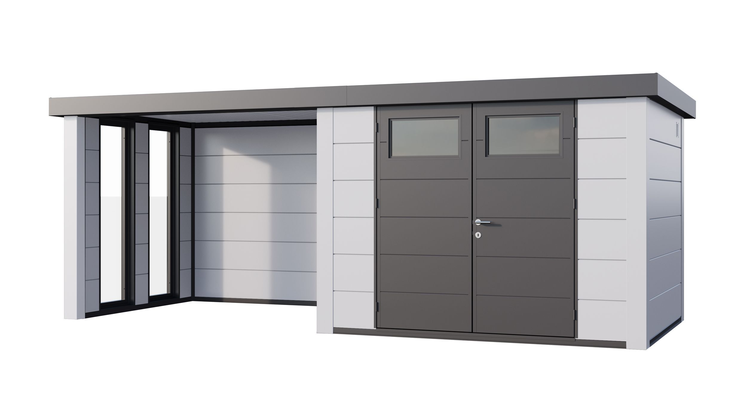 Foto van Telluria Classico 3024 metalen tuinhuis met lounge small links