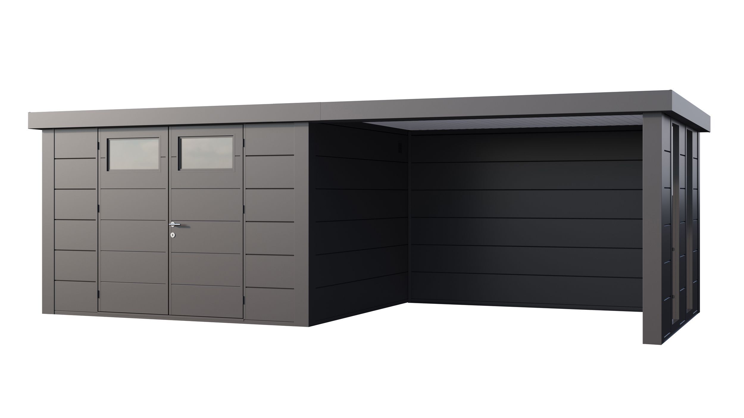 Foto van Telluria Classico 3330 metalen tuinhuis met lounge Large rechts