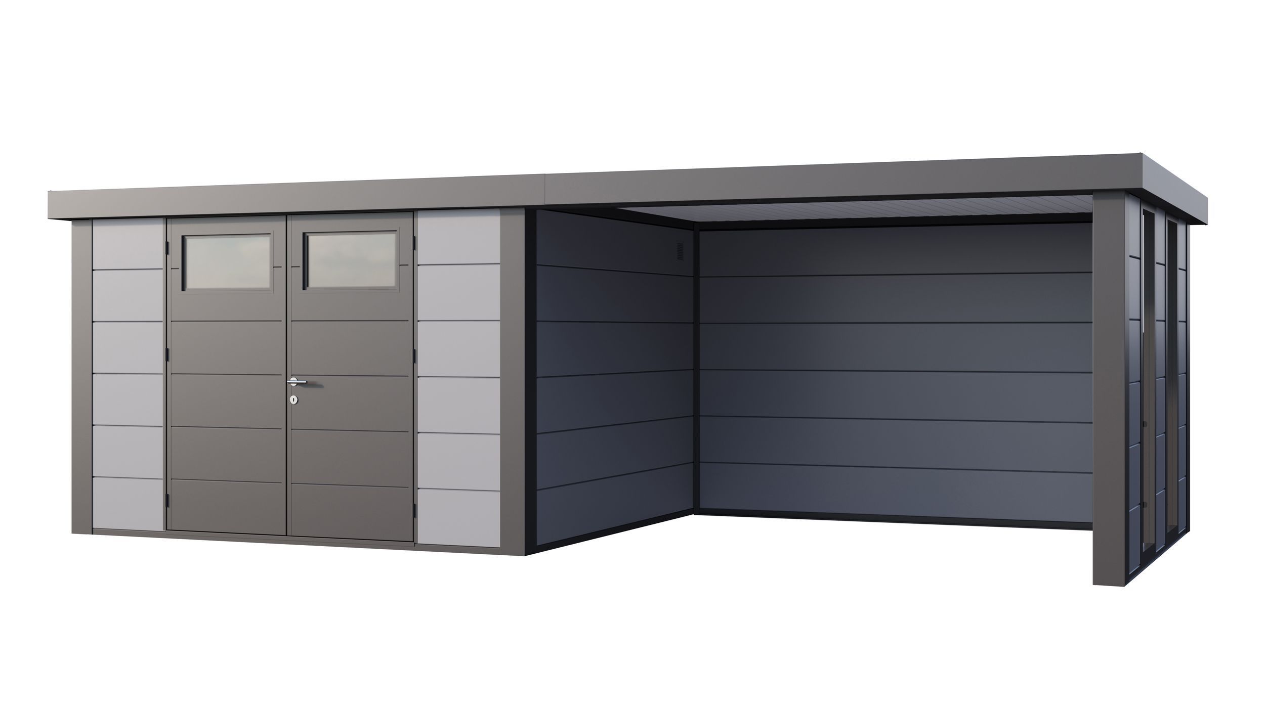 Foto van Telluria Classico 3330 metalen tuinhuis met lounge Large rechts