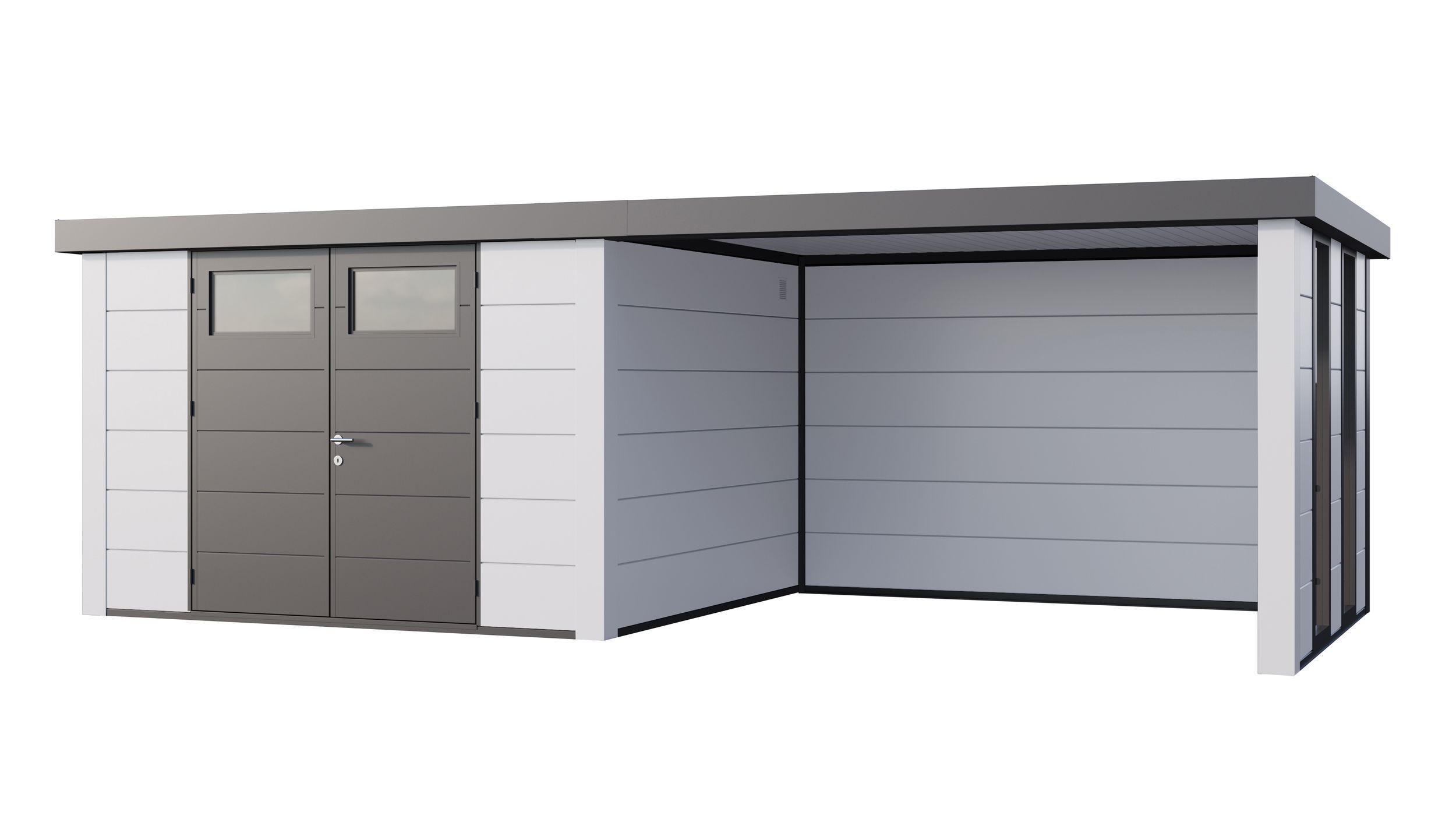 Foto van Telluria Classico 3330 metalen tuinhuis met lounge Large rechts