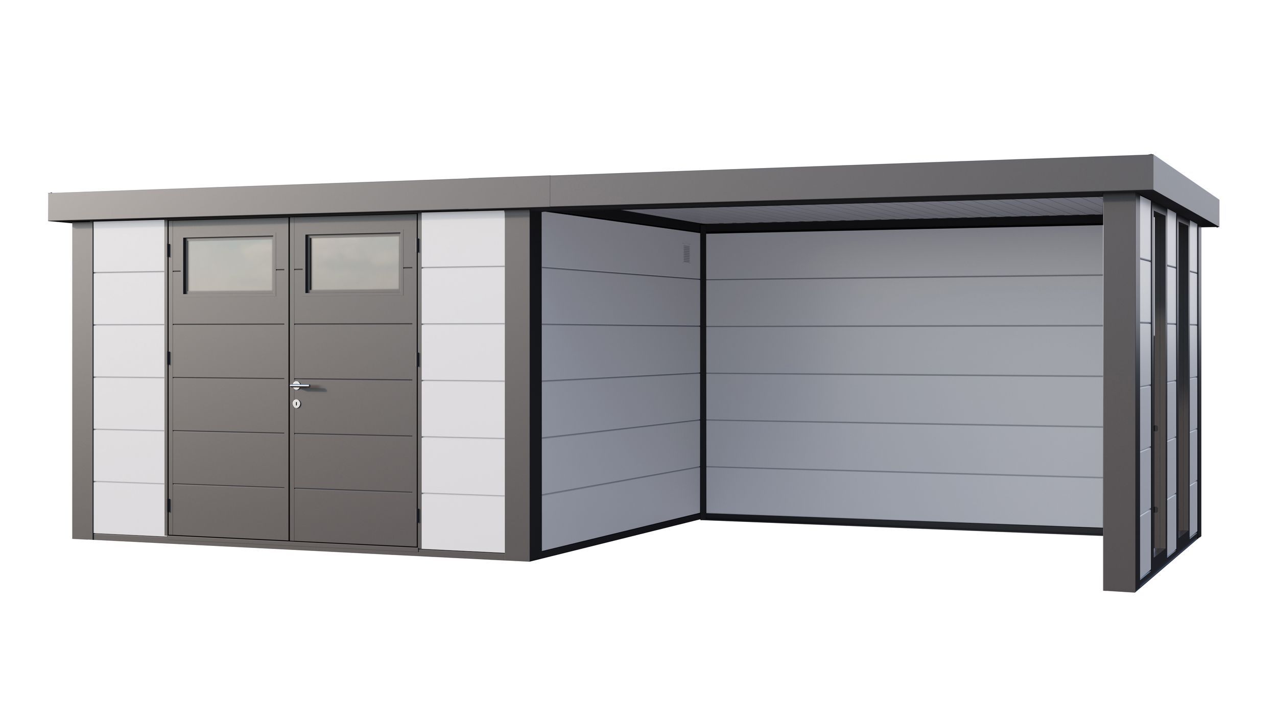 Foto van Telluria Classico 3330 metalen tuinhuis met lounge Large rechts