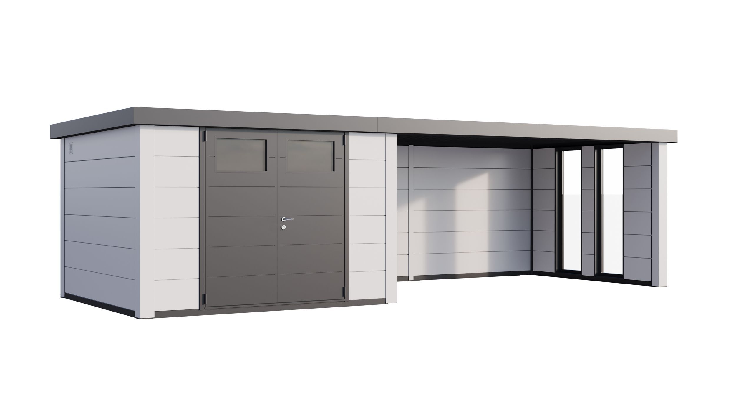 Foto van Telluria Classico 3030 metalen tuinhuis met lounge XL rechts