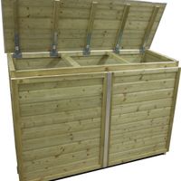 Foto van Lutrabox containerberging voor 3 afvalcontainers 2x240L+1x140L