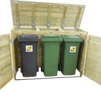 Foto van Lutrabox containerberging voor 3 afvalcontainers 140L