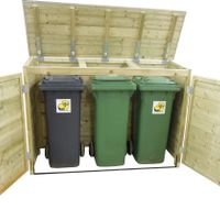 Foto van Lutrabox containerberging voor 3 afvalcontainers 2x140L+1x240L