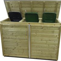 Foto van Lutrabox containerberging voor 3 afvalcontainers 2x140L+1x240L