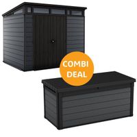 Foto der Keter Cortina 97 Kunststoff Gartenhaus + Keter Cortina Aufbewahrungsbox Kombideal