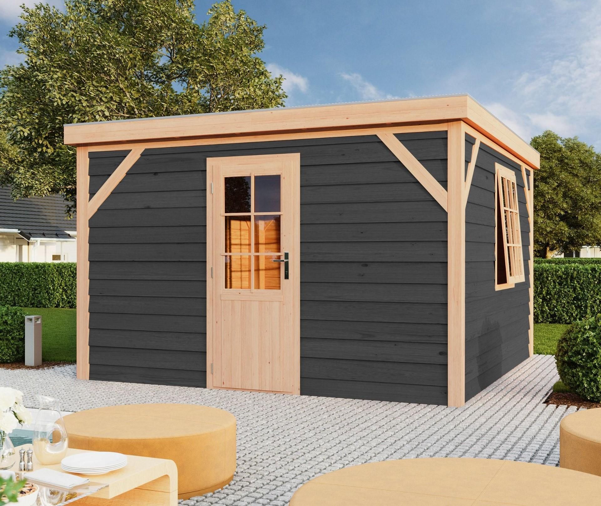 Foto van WoodAcademy houten tuinhuis Count nero