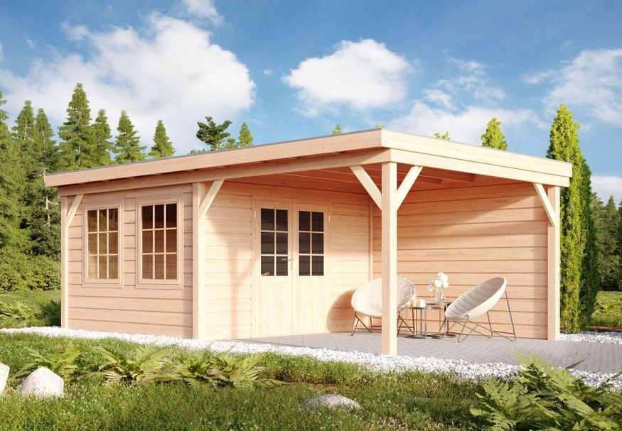 WoodAcademy tuinhuis met overkapping Cullinan 800x300 cm Foto van WoodAcademy tuinhuis met overkapping Cullinan 800x300 cm