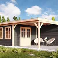 Foto van WoodAcademy tuinhuis met overkapping Cullinan nero