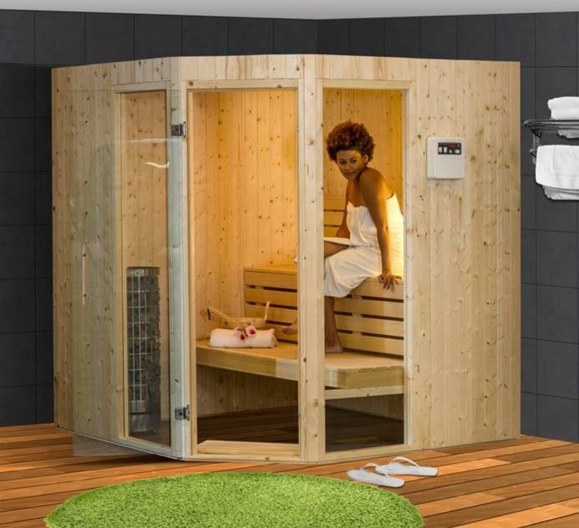 Foto van Hot Orange Daisy Binnensauna