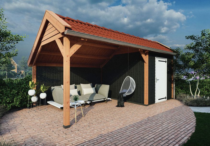 Trendhout de Deel Schuppen mit Satteldach 615x340 cm Foto von Trendhout de Deel Schuppen mit Satteldach 615x340 cm