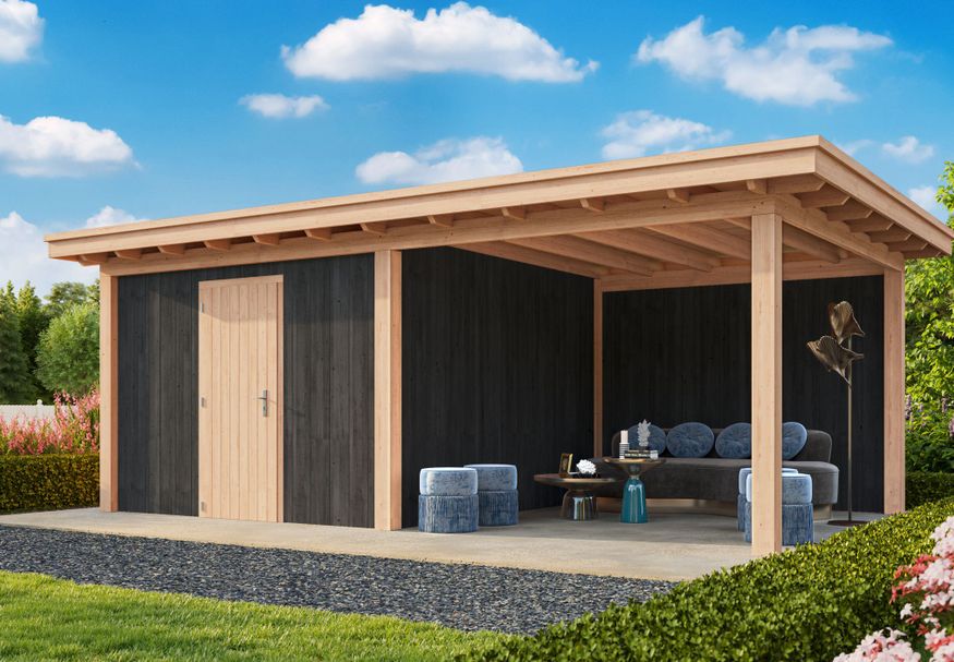 Kirk and Michaels Didius Nero Gartenhaus mit Terrasse 700x300 cm Foto von Kirk and Michaels Didius Nero Gartenhaus mit Terrasse 700x300 cm