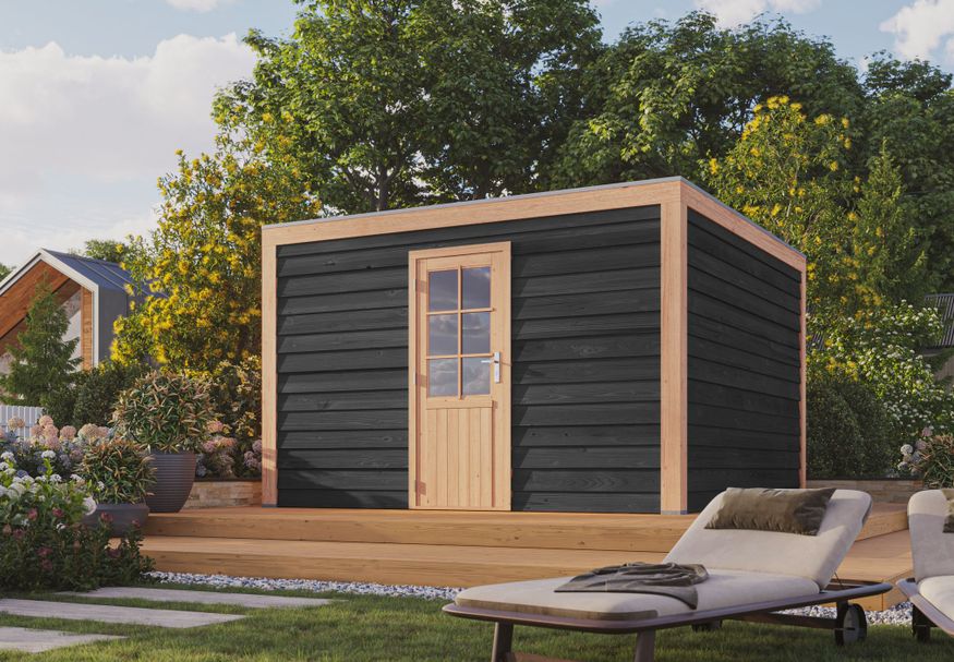 WoodAcademy hölzernes Gartenhaus Graniet Essential nero 300x300 cm Foto von WoodAcademy hölzernes Gartenhaus Graniet Essential nero 300x300 cm