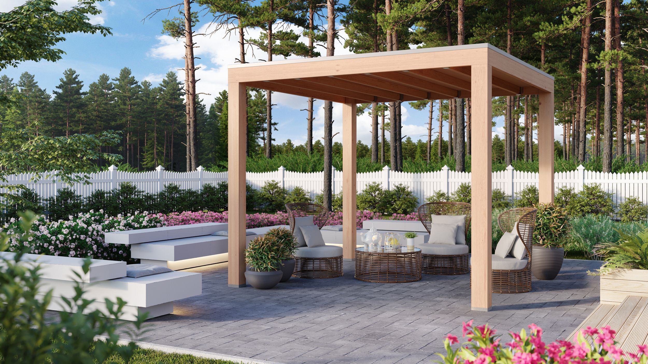 Foto der WoodAcademy Douglasien Überdachung Ruby Essential