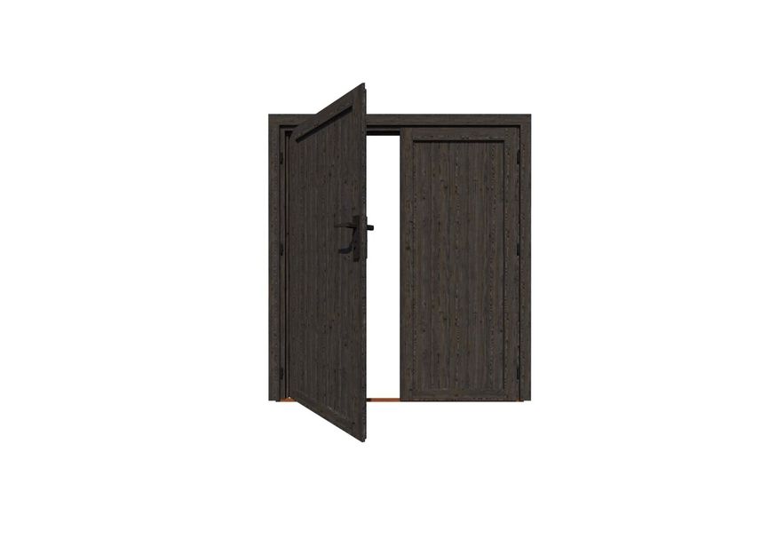 Woodacademy vurenhouten dubbele deur dicht 201x170 cm - zwart Foto van Woodacademy vurenhouten dubbele deur dicht 201x170 cm - zwart