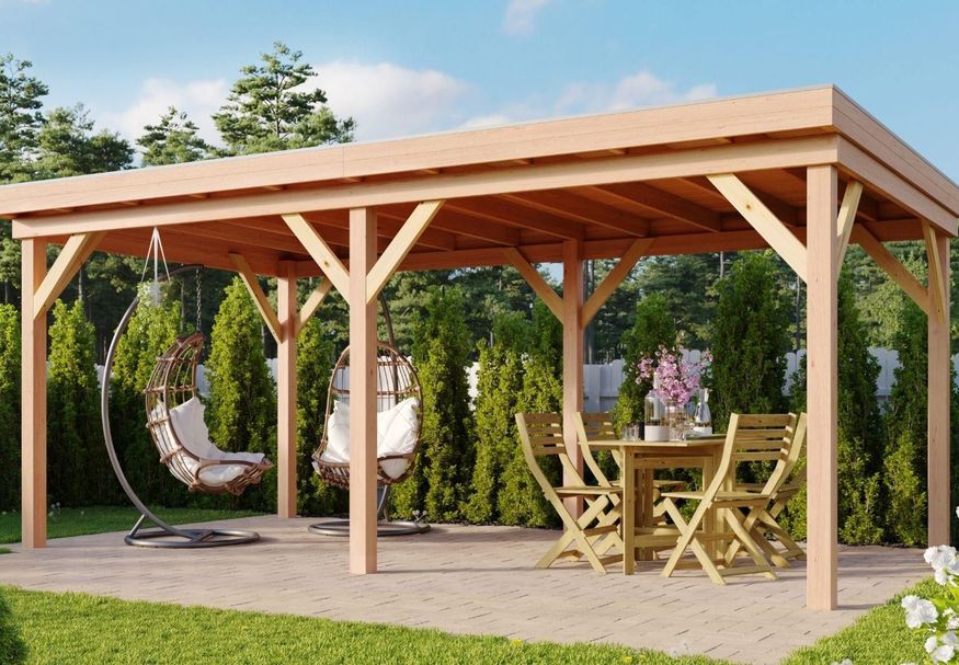 WoodAcademy Duke Douglas Overkapping 780x300 cm Foto van WoodAcademy Duke Douglas Overkapping 780x300 cm