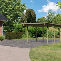 Foto der Karibu 62023 Eco Einzel Hölzerne Carport 1 - Geïmpregneerd