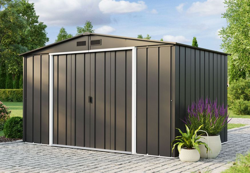 Duramax ECO Metall Gartenhaus 10x8 Anthrazit Foto von Duramax ECO Metall Gartenhaus 10x8 Anthrazit