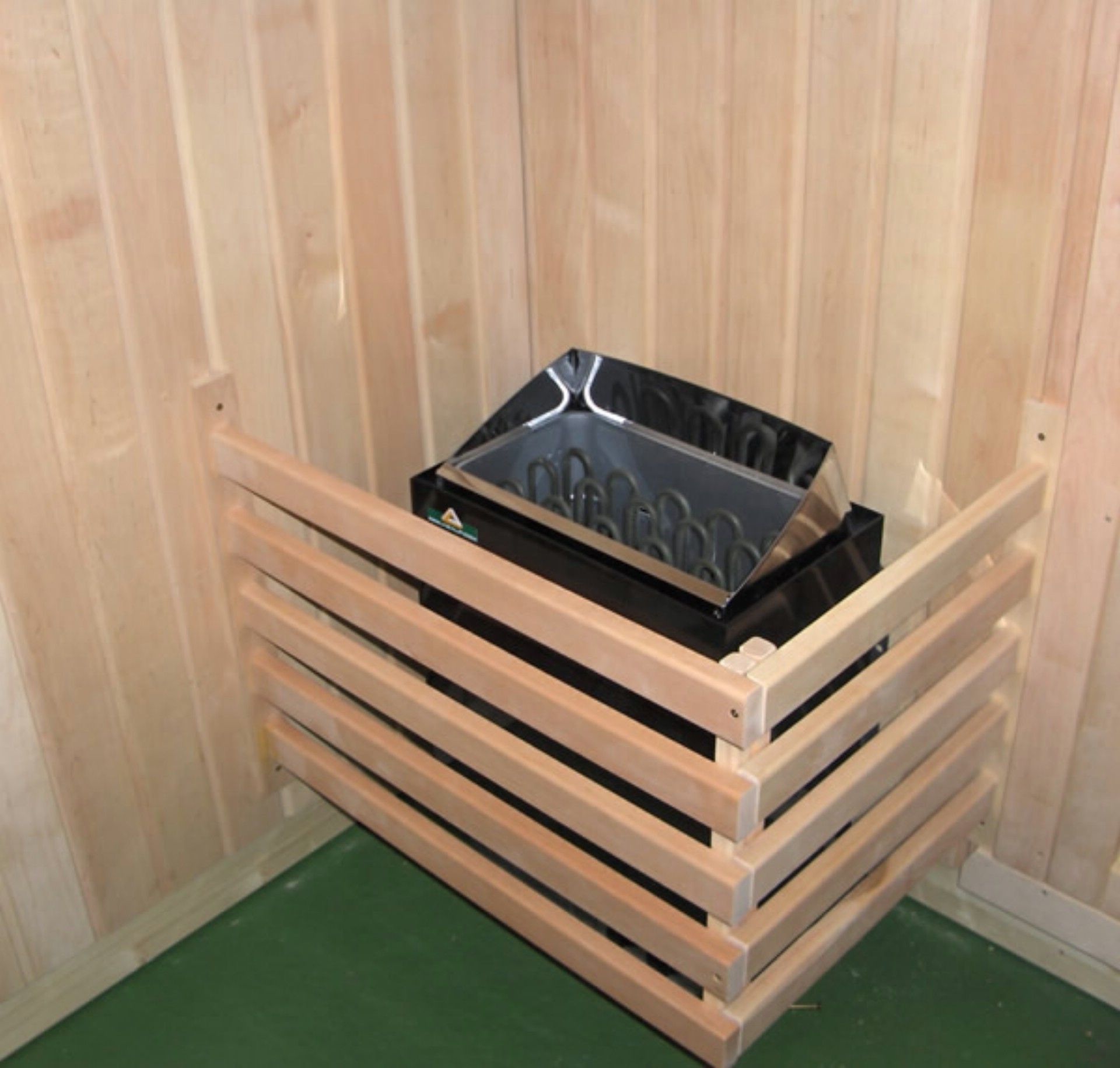 Foto van Azalp elementhoeksauna Classic 237x152 cm - elzen