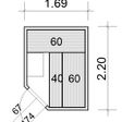 Foto von Azalp Elementare Ecksauna Classic 169x220 cm, Fichte