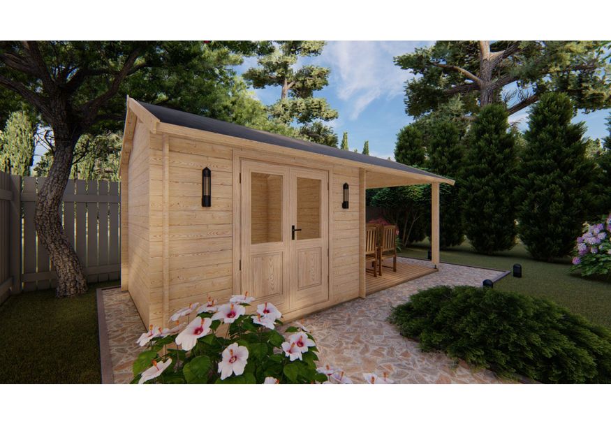 Grunland Blockhaus Elise 300x590 cm Foto von Grunland Blockhaus Elise 300x590 cm