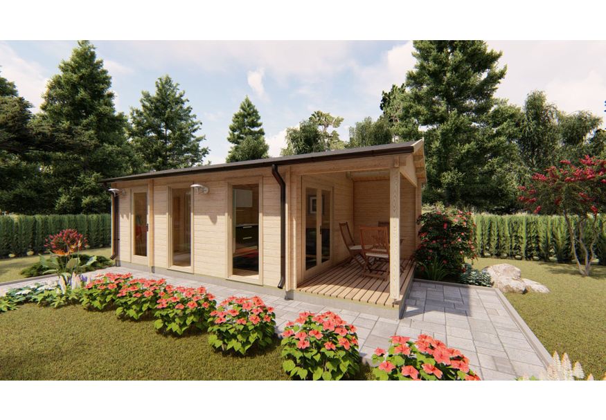 Grunland Blokhut Emily 404x780 cm Foto van Grunland Blokhut Emily 404x780 cm