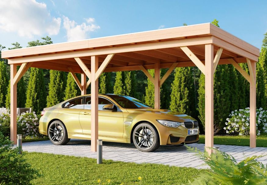WoodAcademy Emperor Douglas Carport 780x400 cm Foto van WoodAcademy Emperor Douglas Carport 780x400 cm