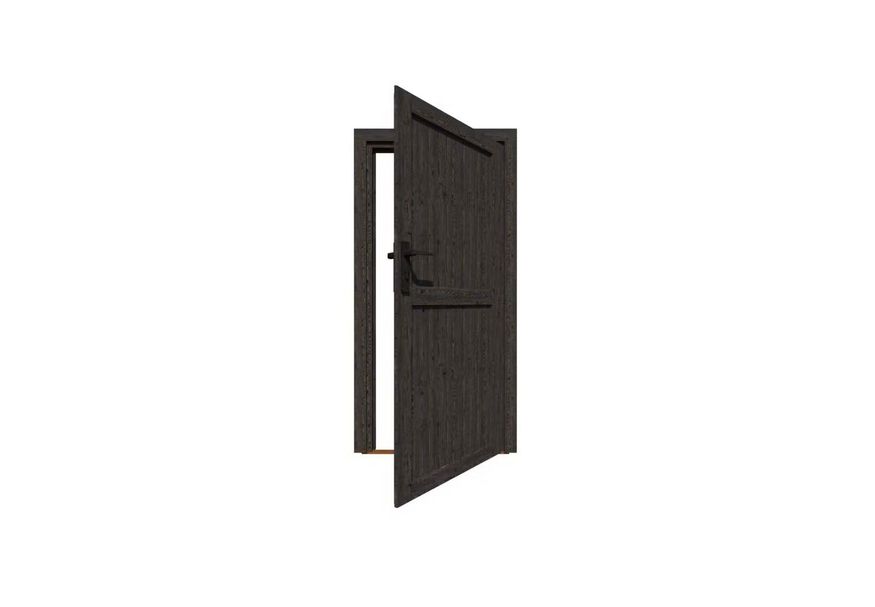 Woodacademy vurenhouten enkele deur dicht 201x91 cm - zwart - rechtsdraaiend Foto van Woodacademy vurenhouten enkele deur dicht 201x91 cm - zwart - rechtsdraaiend