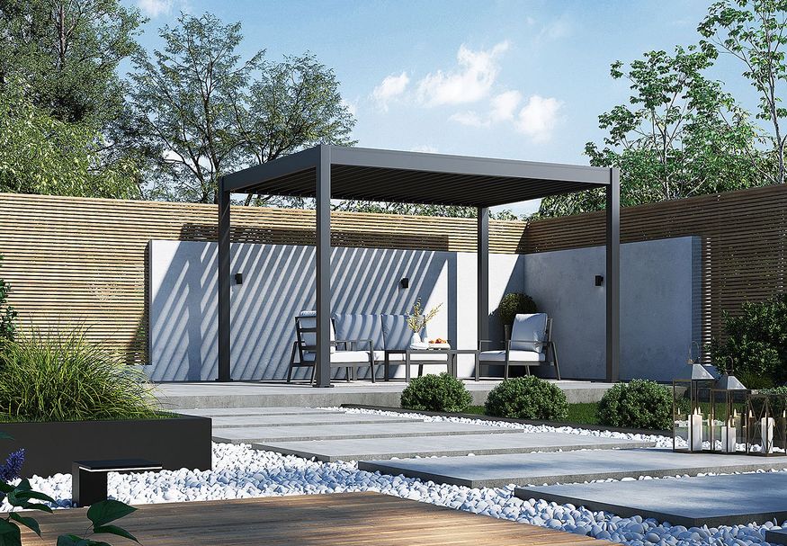 Foto van Porchenzo E-Paros aluminium overkapping 3x4 - antraciet