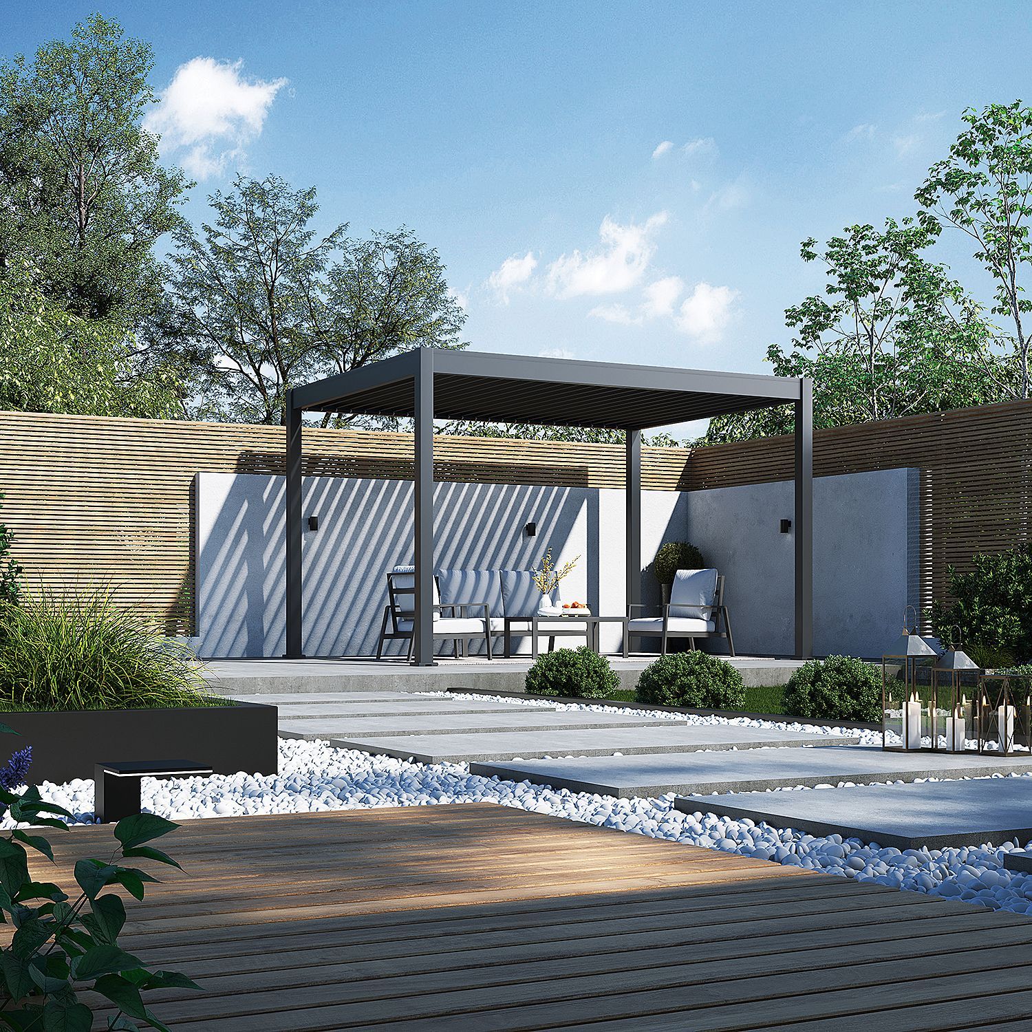 Foto van Porchenzo E-Paros aluminium overkapping - antraciet