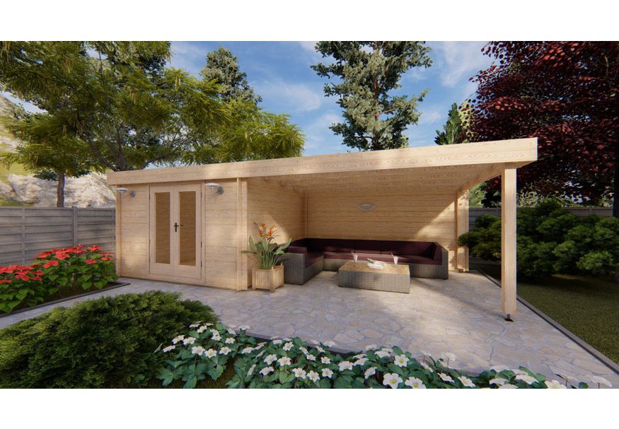 Grunland Blokhut Eric 330x746 cm Foto van Grunland Blokhut Eric 330x746 cm