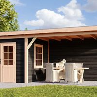 Foto van WoodAcademy tuinhuis met overkapping Ermine nero