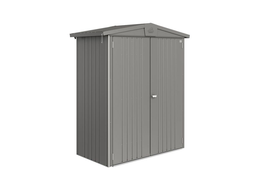 Biohort Europa 1 Metalen Berging Kwartsgrijs Metallic Foto van Biohort Europa 1 Metalen Berging Kwartsgrijs Metallic