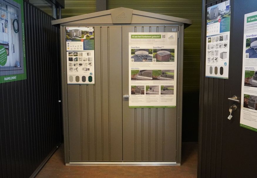 Foto van Biohort Europa 1 Metalen Berging Kwartsgrijs Metallic - Showroom Model
