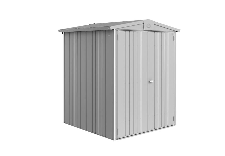 Biohort Europa 2 Metalen Berging Zilver Metallic Foto van Biohort Europa 2 Metalen Berging Zilver Metallic