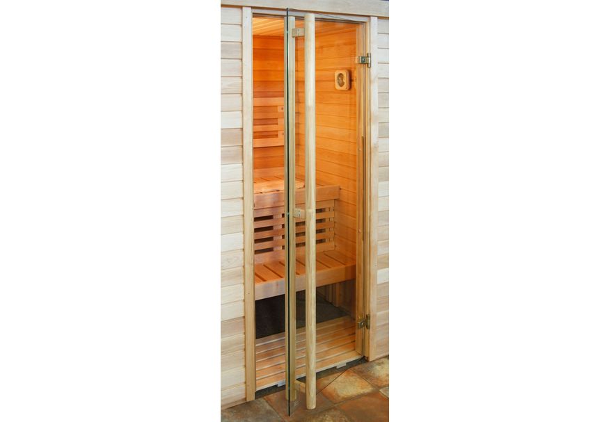 Ilogreen Saunadeur Exclusive (Elzen) 89x189 cm, helderglas Foto van Ilogreen Saunadeur Exclusive (Elzen) 89x189 cm, helderglas