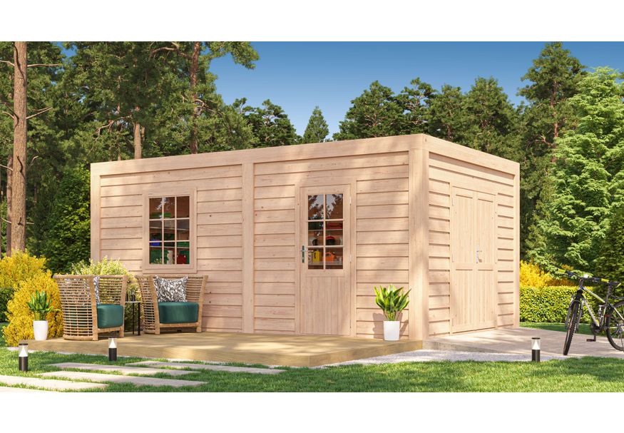 WoodAcademy Douglasie Gartenhaus Garnet Excellent 780x400 cm Foto von WoodAcademy Douglasie Gartenhaus Garnet Excellent 780x400 cm