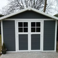 Foto van Grosfillex 23011276 DECO H11 kunststof tuinhuis antraciet-wit