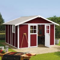 Foto van Grosfillex 23011242 DECO H11 kunststof tuinhuis rood-wit