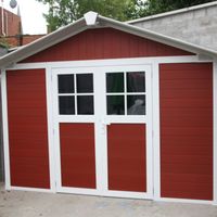 Foto van Grosfillex 23011242 DECO H11 kunststof tuinhuis rood-wit