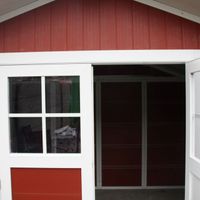 Foto van Grosfillex 23011242 DECO H11 kunststof tuinhuis rood-wit