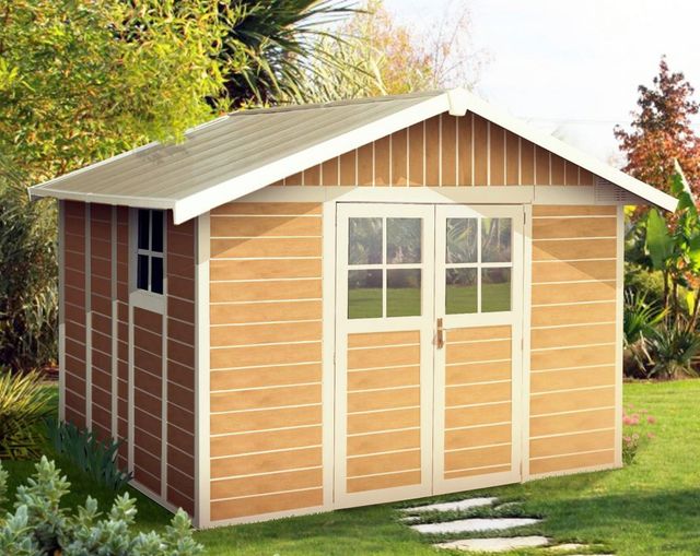 Foto der Grosfillex 22911681 DECO H11 - Kunststoff Gartenhaus Sherwood natur