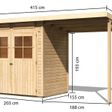 Foto van Karibu Glücksburg 2 tuinhuis met overkapping 190 cm (83229)