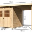 Foto van Karibu Glücksburg 3 tuinhuis met overkapping 190 cm (83231)